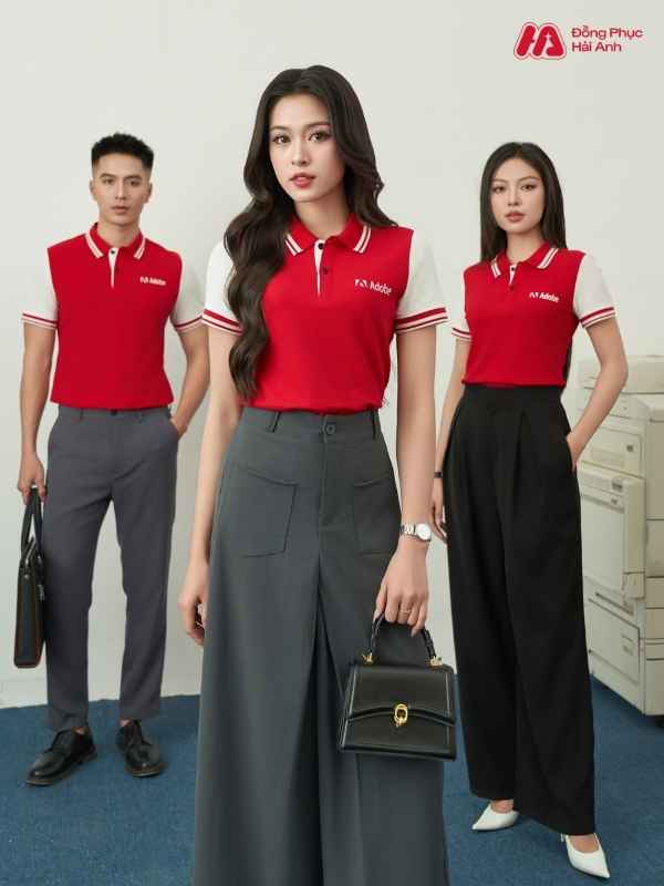 Mẫu Áo Polo Đồng Phục Công Ty Adobe Màu Đỏ - ảnh 2
