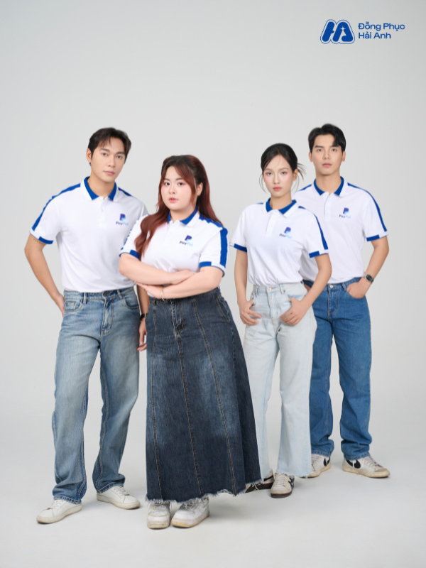 Mẫu áo polo công ty màu bích chất liệu vải Aircool co giãn, thoáng mát