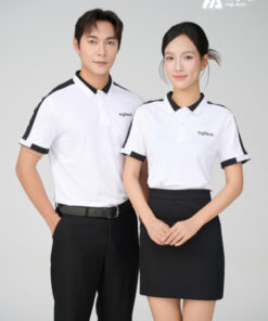Mẫu Áo Polo Đồng Phục Công Ty Aircool Màu Đen