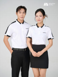 Mẫu Áo Polo Đồng Phục Công Ty Aircool Màu Đen