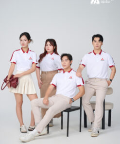 Mẫu Áo Polo Đồng Phục Công Ty Aircool Màu Đỏ Đô - ảnh 4