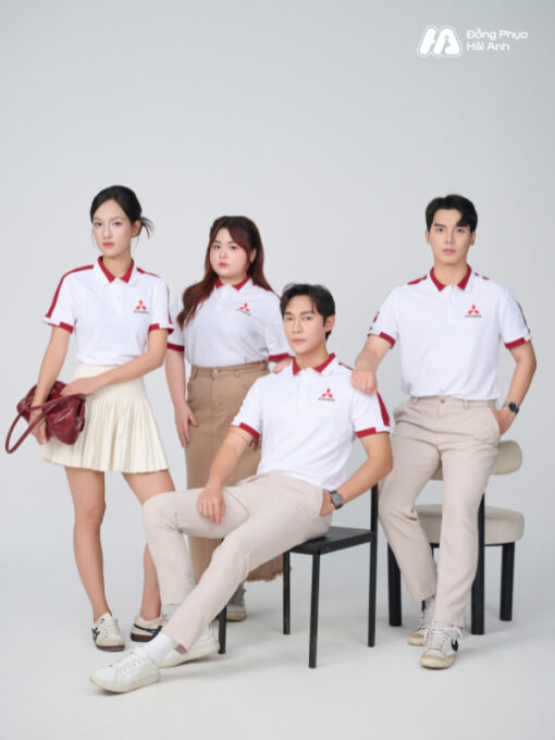 Mẫu Áo Polo Đồng Phục Công Ty Aircool Màu Đỏ Đô - ảnh 4