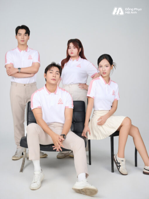 Mẫu Áo Polo Đồng Phục Công Ty Aircool Màu Hồng - ảnh 3