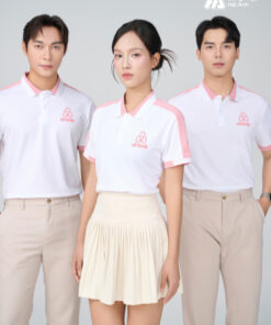 Mẫu Áo Polo Đồng Phục Công Ty Aircool Màu Hồng