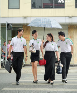 Mẫu Áo Polo Đồng Phục Công Ty Aircool Màu Xanh - ảnh 3
