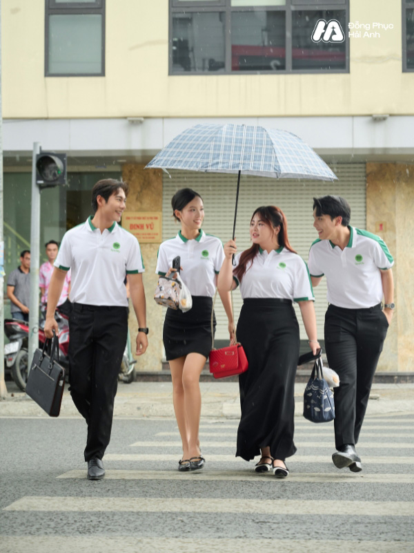 Mẫu Áo Polo Đồng Phục Công Ty Aircool Màu Xanh - ảnh 3