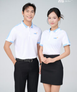 Mẫu Áo Polo Đồng Phục Công Ty Aircool Màu Xanh Biển Nhạt