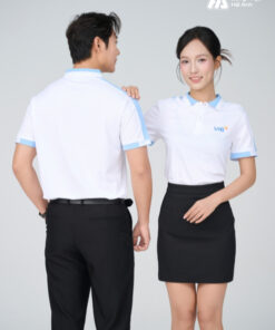 Mẫu Áo Polo Đồng Phục Công Ty Aircool Màu Xanh Biển Nhạt - ảnh 2