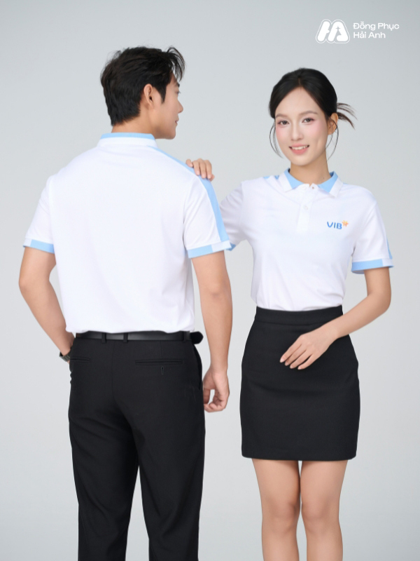 Mẫu Áo Polo Đồng Phục Công Ty Aircool Màu Xanh Biển Nhạt - ảnh 2