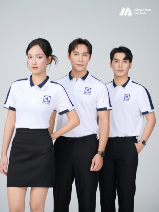 Mẫu Áo Polo Đồng Phục Công Ty Aircool Màu Xanh Đen