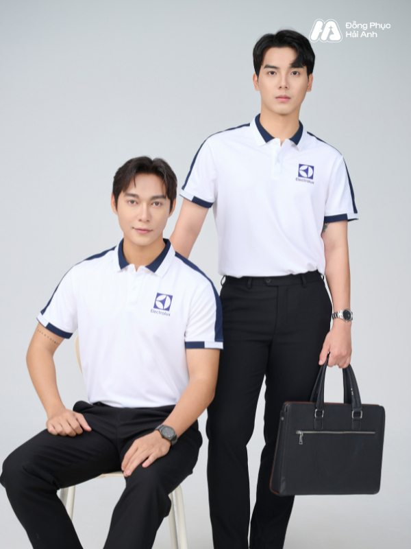 Mẫu Áo Polo Đồng Phục Công Ty Aircool Màu Xanh Đen - ảnh 2