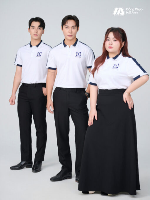 Mẫu Áo Polo Đồng Phục Công Ty Aircool Màu Xanh Đen - ảnh 4