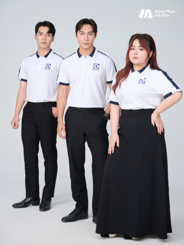 Mẫu Áo Polo Đồng Phục Công Ty Aircool Màu Xanh Đen - ảnh 4