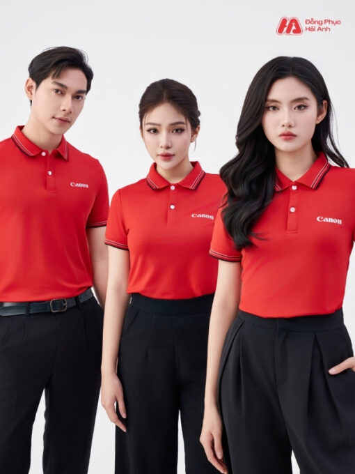 Mẫu Áo Polo Đồng Phục Công Ty Canon Màu Đỏ - ảnh 4