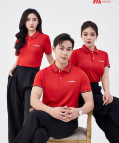 Mẫu Áo Polo Đồng Phục Công Ty Canon Màu Đỏ - ảnh 2
