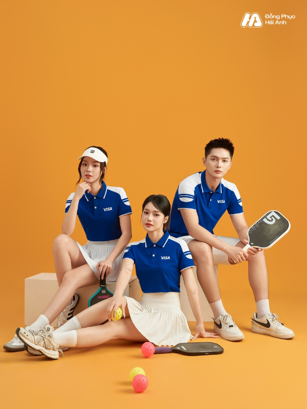 Mẫu Áo Polo Đồng Phục Công Ty Color Fuse Màu Bích Phối Trắng Gạo - ảnh 3