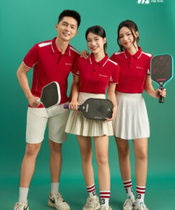 Mẫu Áo Polo Đồng Phục Công Ty Color Fuse Màu Đỏ Phối Trắng Gạo - ảnh 2