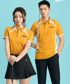 Mẫu Áo Polo Đồng Phục Công Ty Color Fuse Màu Vàng Cúc Phối Trắng Gạo
