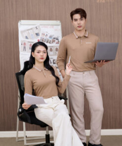 Mẫu Áo Polo Đồng Phục Công Ty Dài Tay Nespresso Màu Cafe - ảnh 2