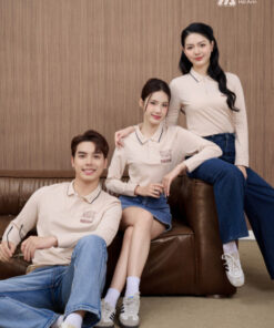 Mẫu Áo Polo Đồng Phục Công Ty Dài Tay Nestle Màu Be - ảnh 4