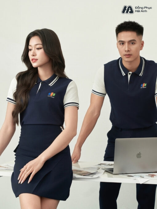 Mẫu Áo Polo Đồng Phục Công Ty FPT Retail Màu Xanh Đen - ảnh 2