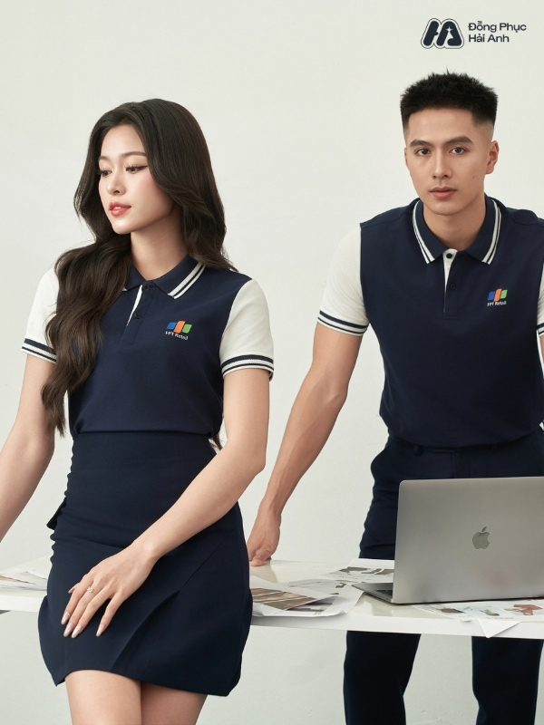 Mẫu Áo Polo Đồng Phục Công Ty FPT Retail Màu Xanh Đen - ảnh 2