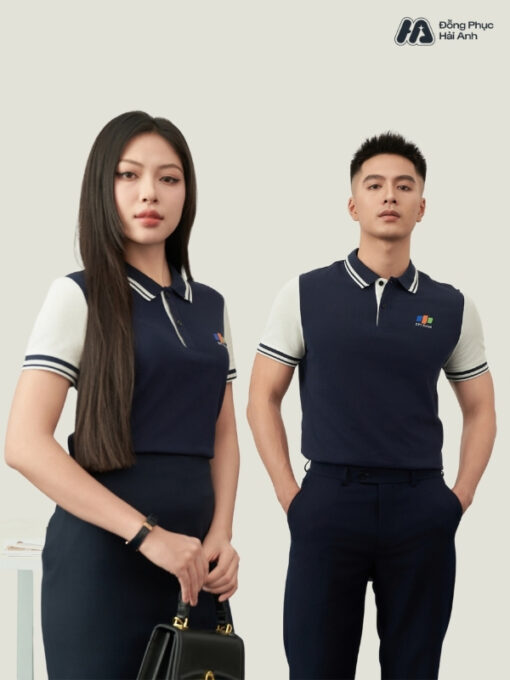 Mẫu Áo Polo Đồng Phục Công Ty FPT Retail Màu Xanh Đen