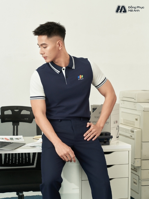 Mẫu Áo Polo Đồng Phục Công Ty FPT Retail Màu Xanh Đen - ảnh 4