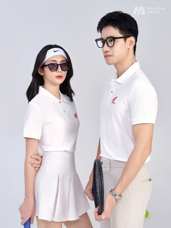 Mẫu Áo Polo Đồng Phục Công Ty Honda Màu Trắng