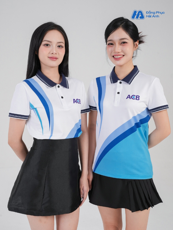 Áo polo đồng phục công ty ACB in chuyển nhiệt kiểu dáng hiện đại, sang trọng