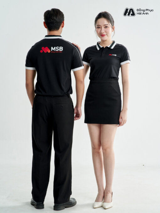 Mẫu Áo Polo Đồng Phục Công Ty Intersection Màu Đen MSB - ảnh 2