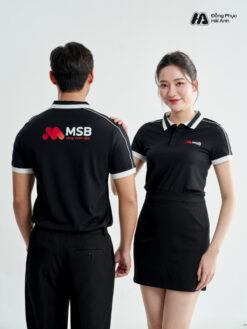 Mẫu Áo Polo Đồng Phục Công Ty Intersection Màu Đen MSB