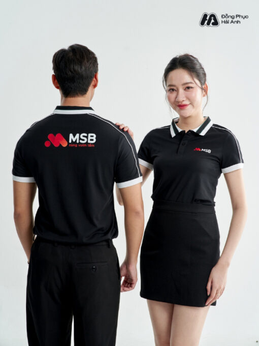 Mẫu Áo Polo Đồng Phục Công Ty Intersection Màu Đen MSB