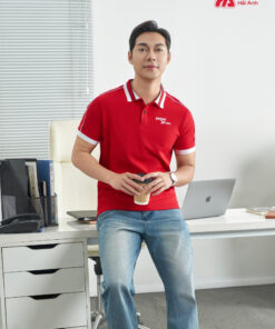 Mẫu Áo Polo Đồng Phục Công Ty Intersection Màu Đỏ Vietjet Air - ảnh 4