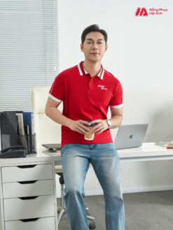 Mẫu Áo Polo Đồng Phục Công Ty Intersection Màu Đỏ Vietjet Air - ảnh 4