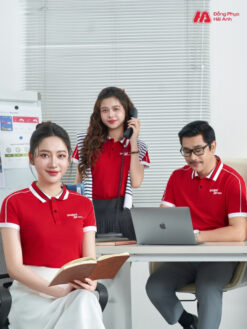 Mẫu Áo Polo Đồng Phục Công Ty Intersection Màu Đỏ Vietjet Air - ảnh 3