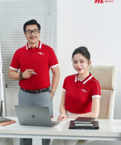 Mẫu Áo Polo Đồng Phục Công Ty Intersection Màu Đỏ Vietjet Air
