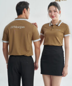 Mẫu Áo Polo Đồng Phục Công Ty Intersection Màu Nâu Cafe J.P.Morgan