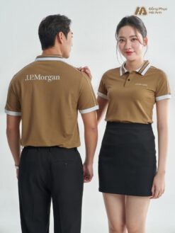 Mẫu Áo Polo Đồng Phục Công Ty Intersection Màu Nâu Cafe J.P.Morgan