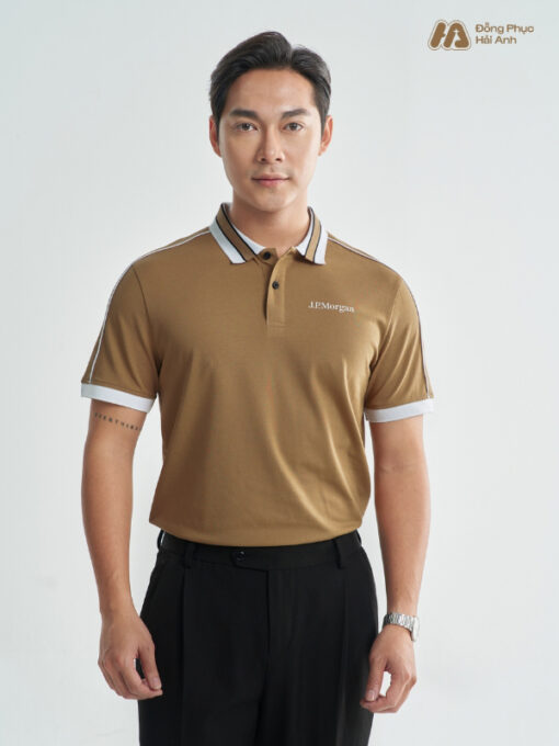 Mẫu Áo Polo Đồng Phục Công Ty Intersection Màu Nâu Cafe J.P.Morgan - ảnh 3