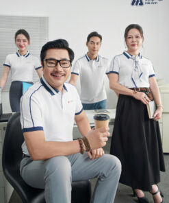 Mẫu Áo Polo Đồng Phục Công Ty Intersection Màu Trắng Gạo VPBank - ảnh 3