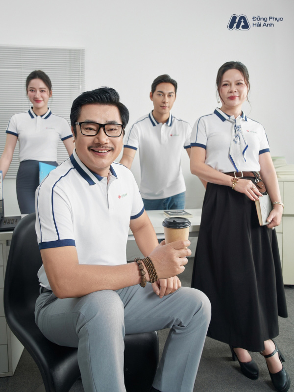 Mẫu Áo Polo Đồng Phục Công Ty Intersection Màu Trắng Gạo VPBank - ảnh 3