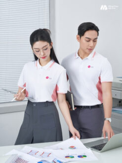 Mẫu Áo Polo Đồng Phục Công Ty LG Màu Trắng Gạo - ảnh 2