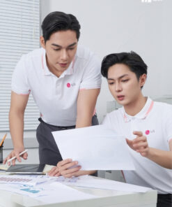 Mẫu Áo Polo Đồng Phục Công Ty LG Màu Trắng Gạo - ảnh 3