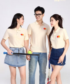 Mẫu Áo Polo Đồng Phục Công Ty Mastercard Màu Be