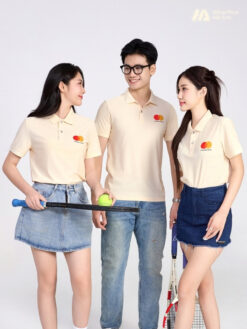 Mẫu Áo Polo Đồng Phục Công Ty Mastercard Màu Be
