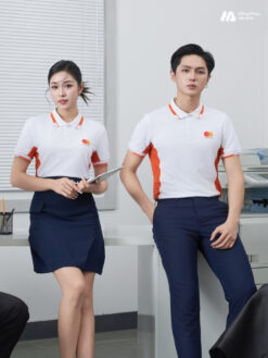 Mẫu Áo Polo Đồng Phục Công Ty Mastercard Màu Trắng Gạo
