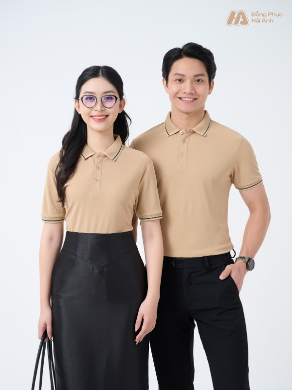 Mẫu Áo Polo Đồng Phục Công Ty Màu Be - ảnh 2