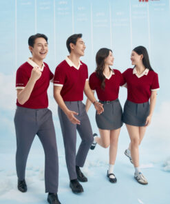 Mẫu Áo Polo Đồng Phục Công Ty Màu Đỏ Đô Rise Up - ảnh 2
