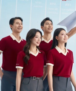 Mẫu Áo Polo Đồng Phục Công Ty Màu Đỏ Đô Rise Up - ảnh 3